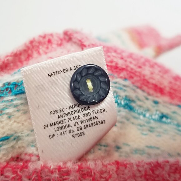 Sparrow Anthropologie Marna Fair Isle Striped Merino Wool Blend Cardigan M $188 - Picture 10 of 16